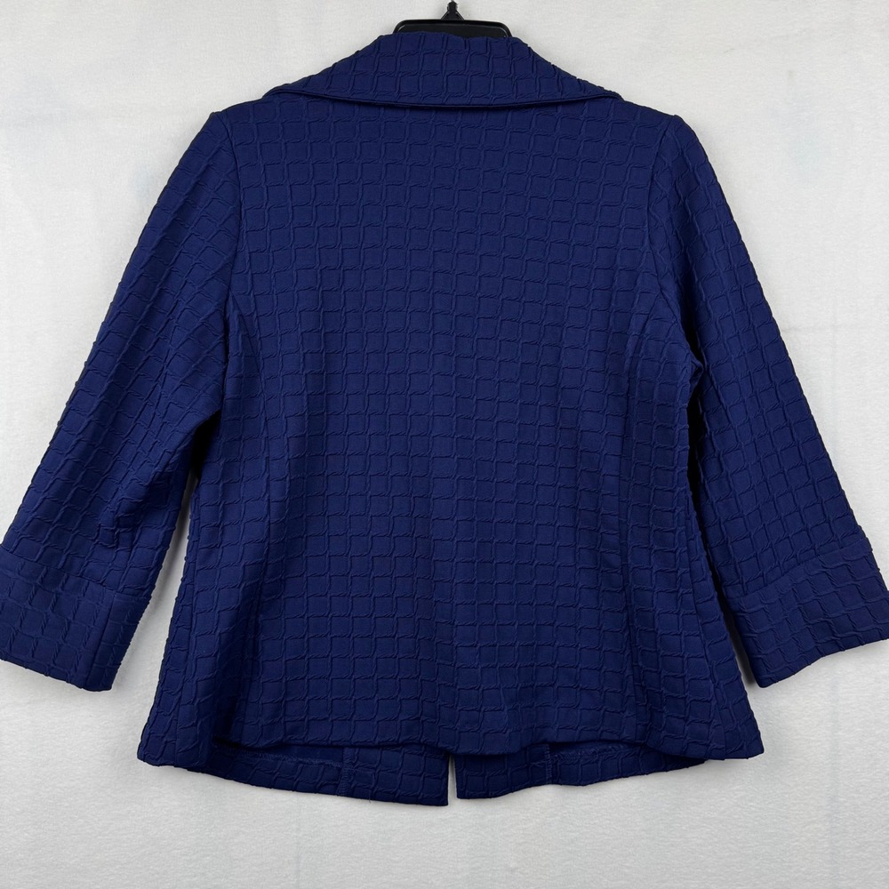 IC by Doni Knits Women's Navy Textured Jacket Statement Button Size S - Picture 10 of 10